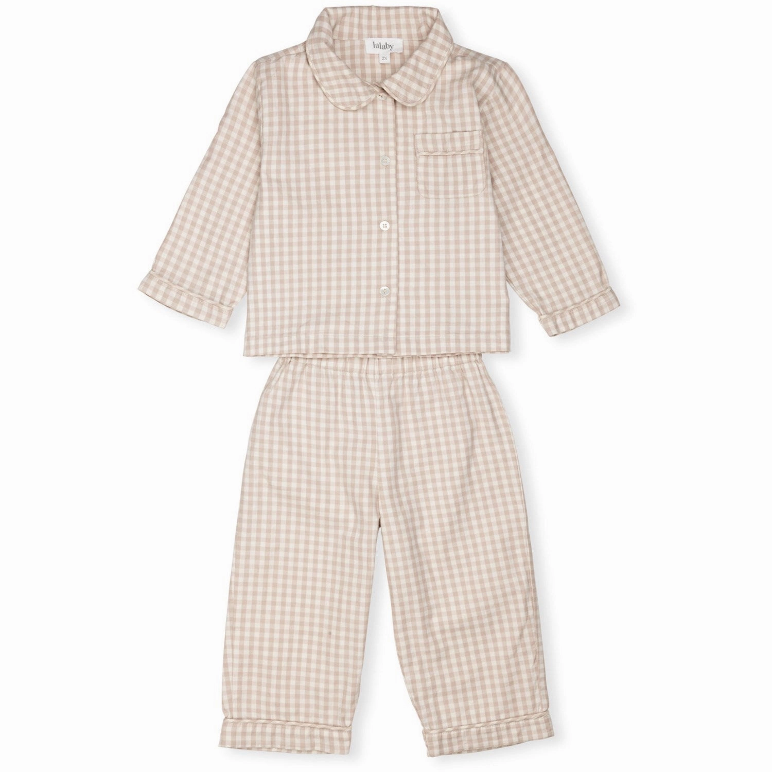 Original Lalaby Beige Gingham Classic Pyjamas International