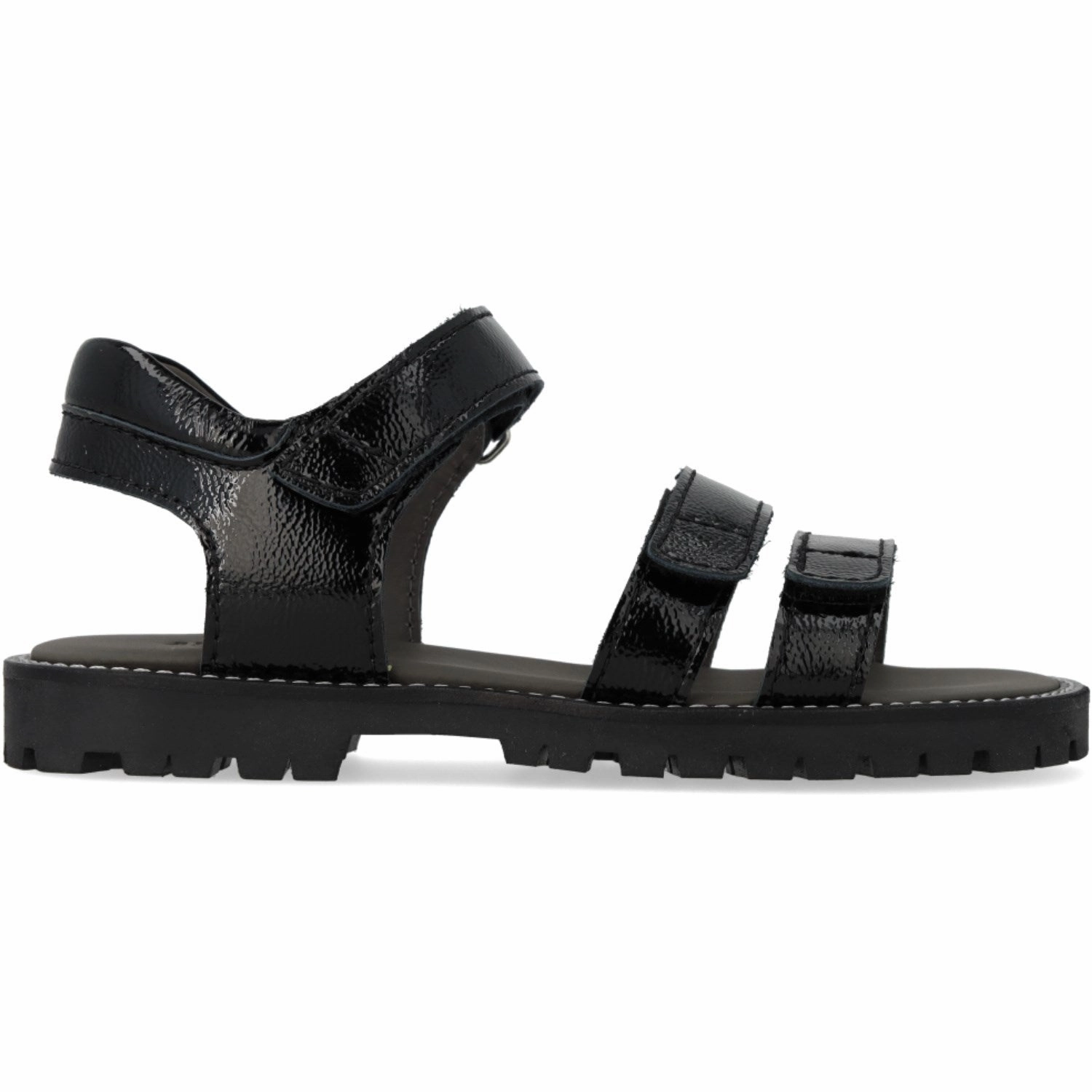 Angulus Black Justerbar Leathersandal Med Velcro Trail shoes