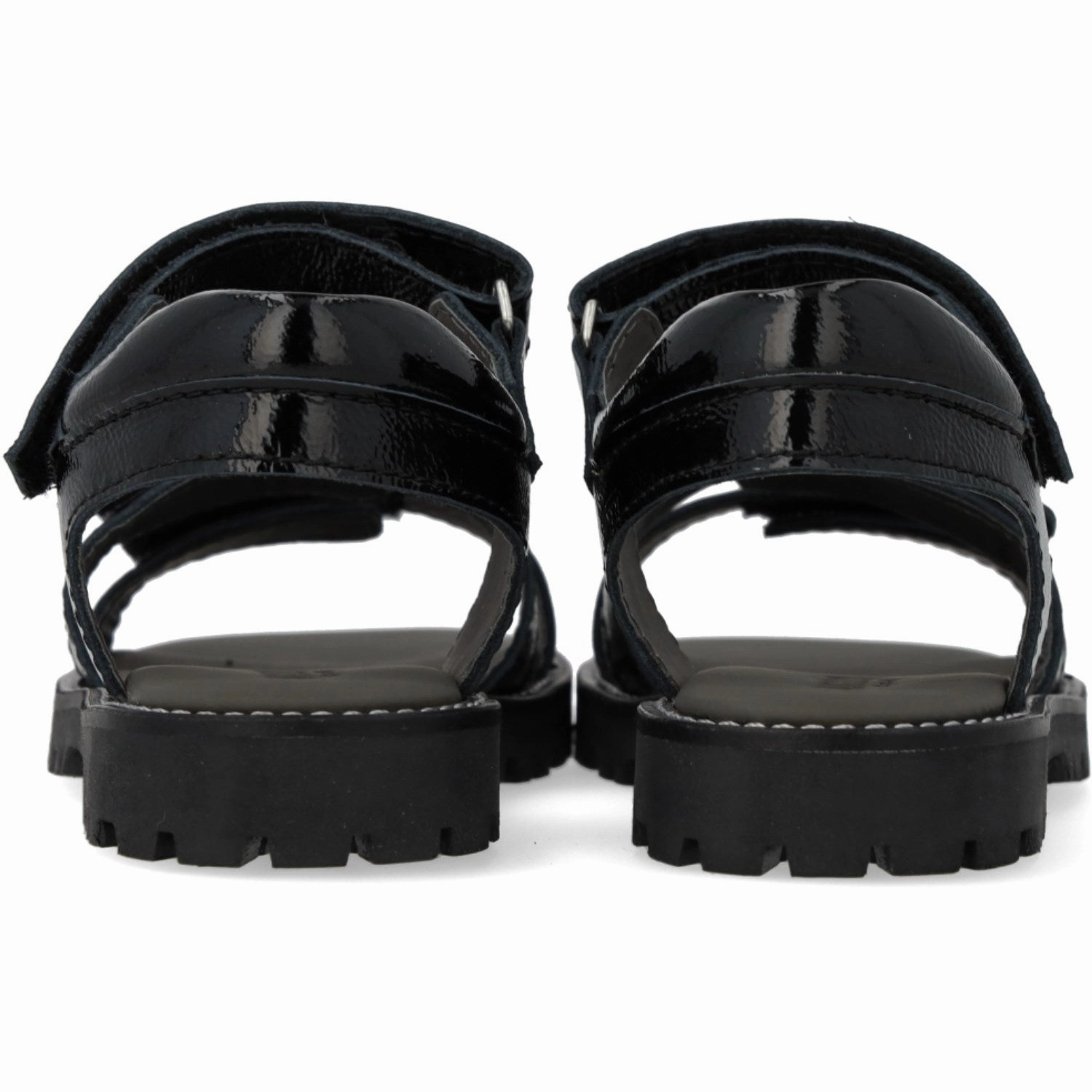 Angulus Black Justerbar Leathersandal Med Velcro Trail shoes