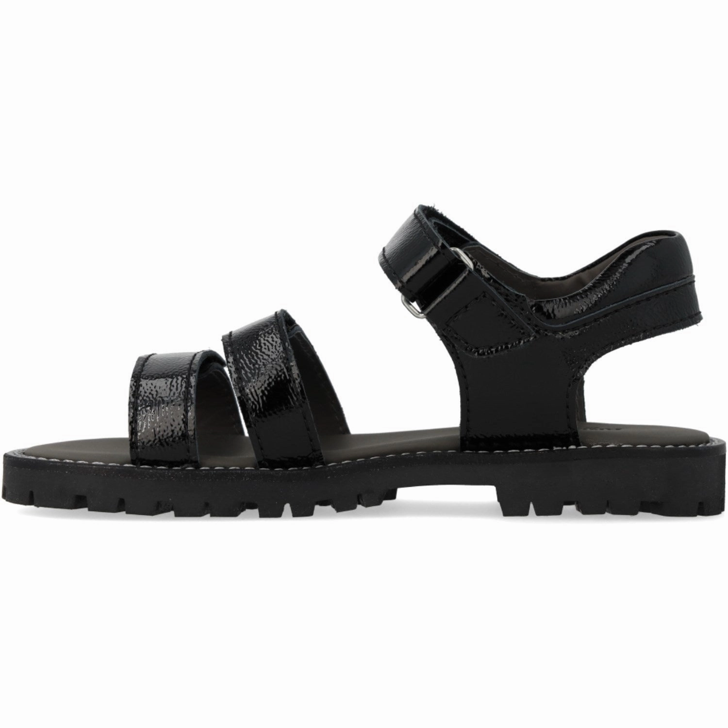 Angulus Black Justerbar Leathersandal Med Velcro Trail shoes