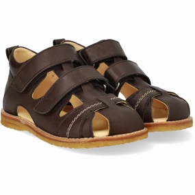 Angulus Dark Brown Beginner Sandal Med Velcro Closure Retro shoes Velcro shoes