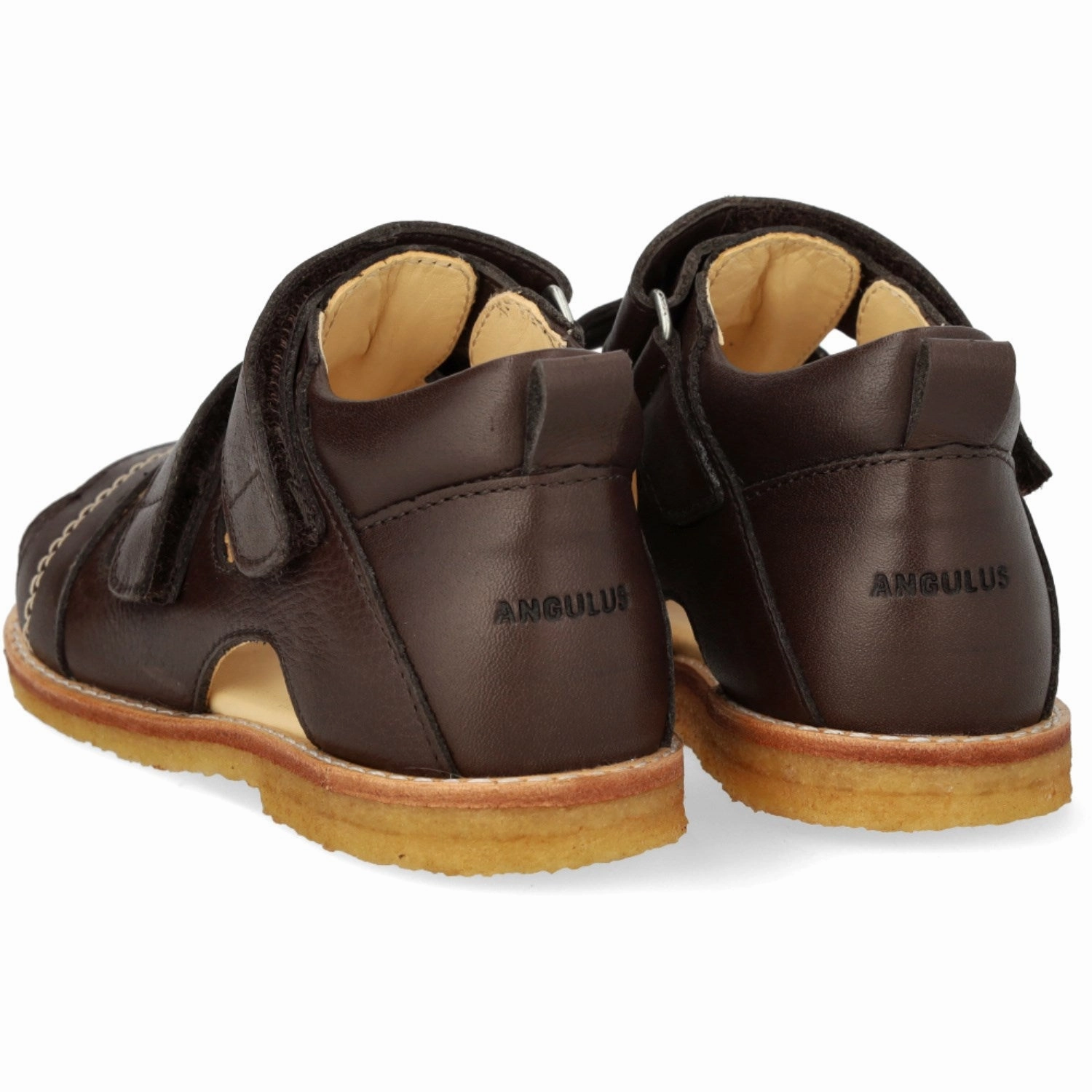Angulus Dark Brown Beginner Sandal Med Velcro Closure Retro shoes