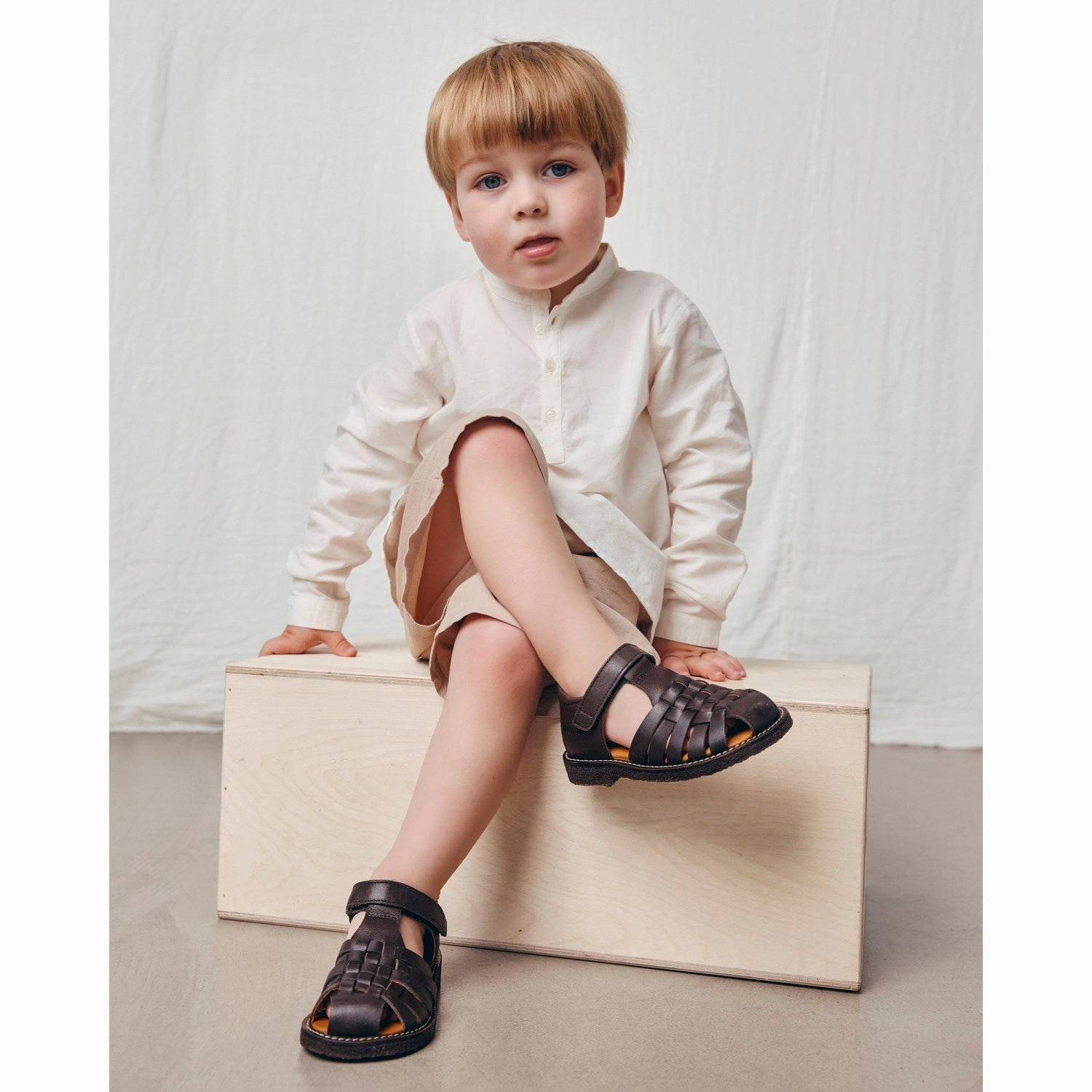 Angulus Dark Brown Braided Leathersandal Clogs