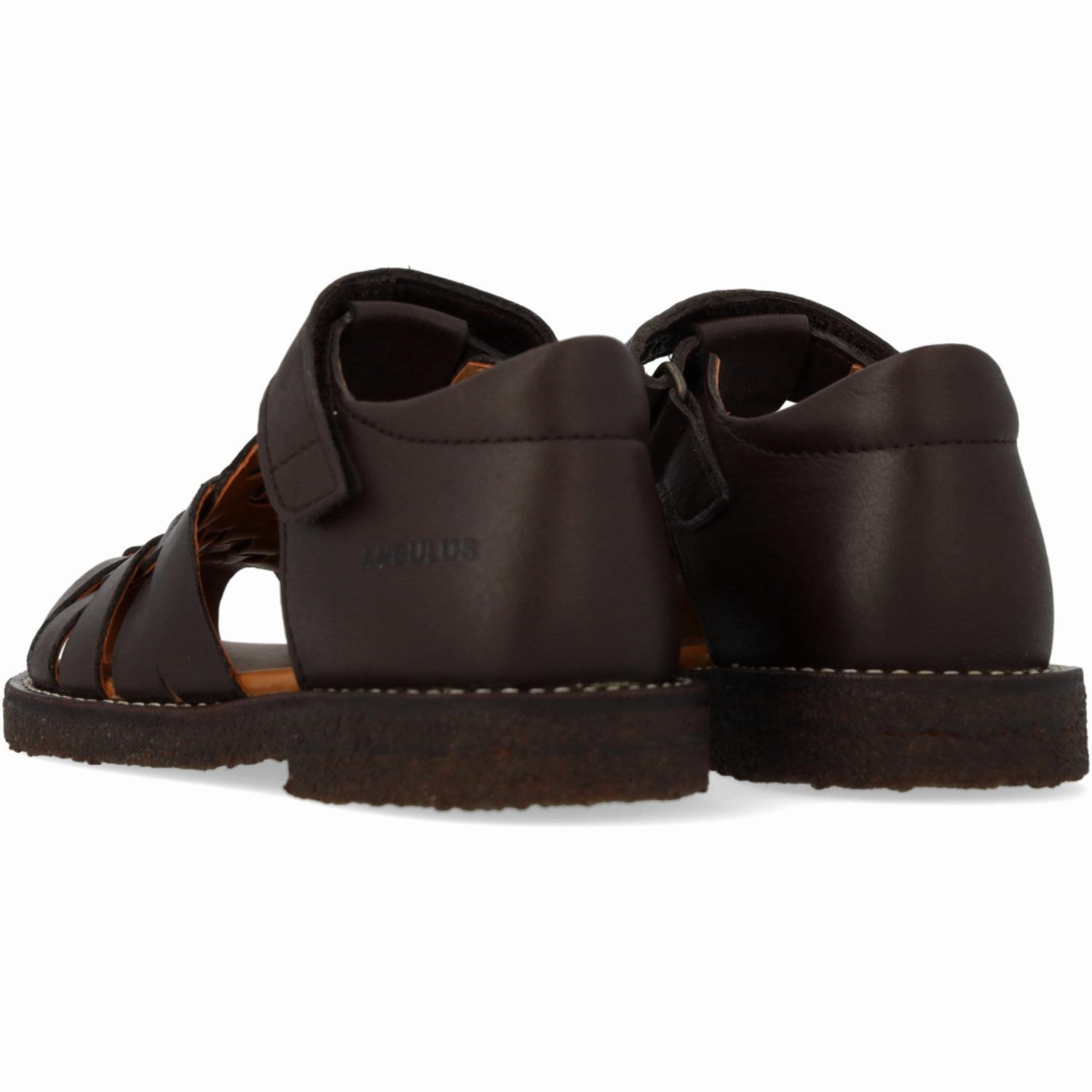 Angulus Dark Brown Braided Leathersandal Clogs
