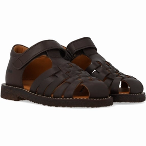 Angulus Dark Brown Braided Leathersandal Clogs Tennis shoes