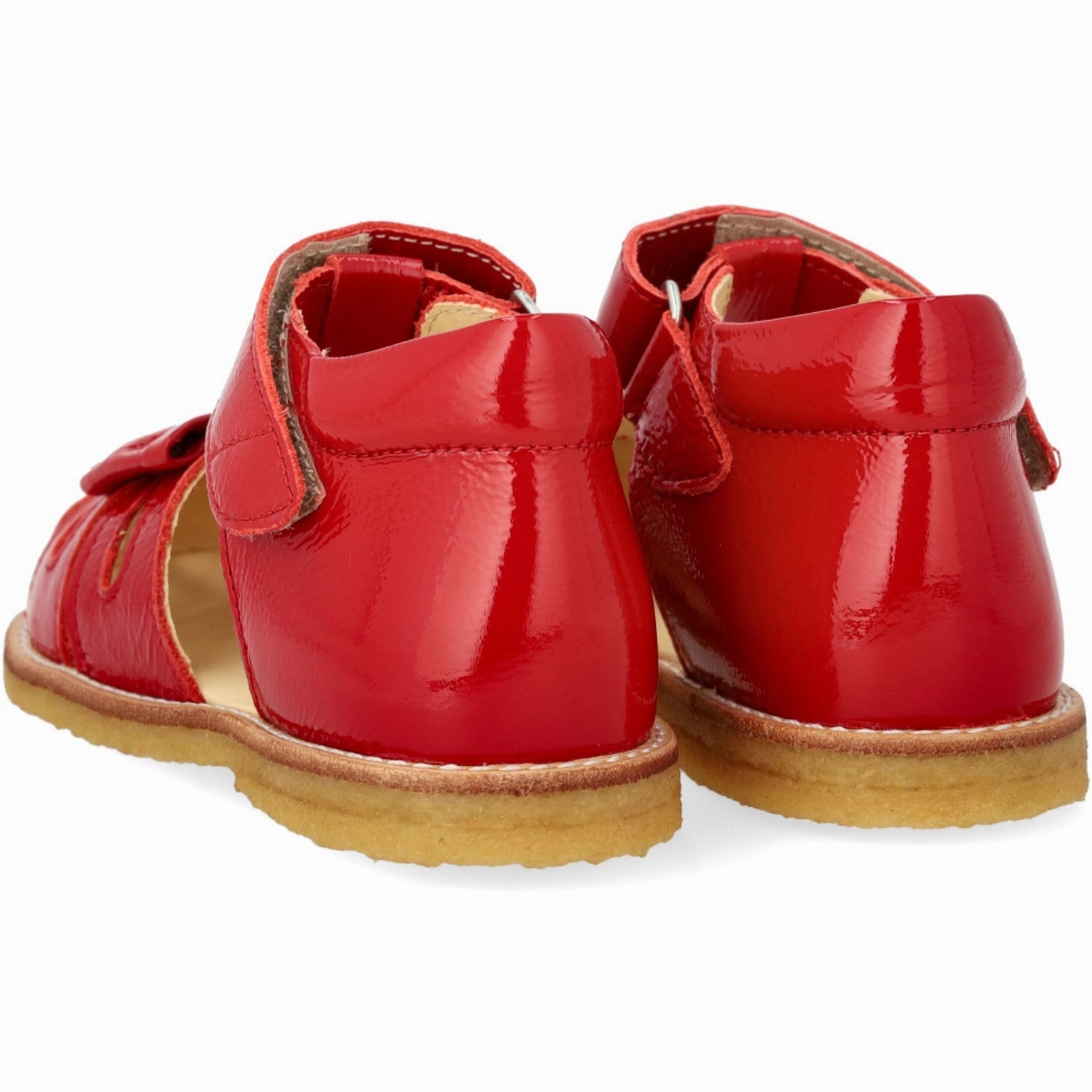 Angulus Dark Red Beginner Sandal with Bow and Velcro Closure Rubber soles