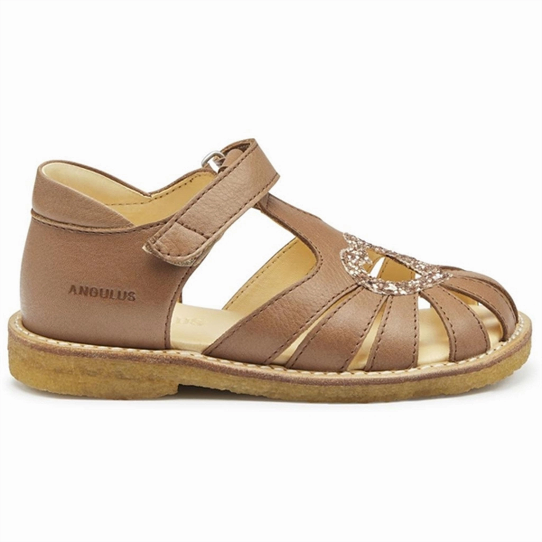 Angulus Hjerte Sandals Almond/Maple Glitter Party shoes