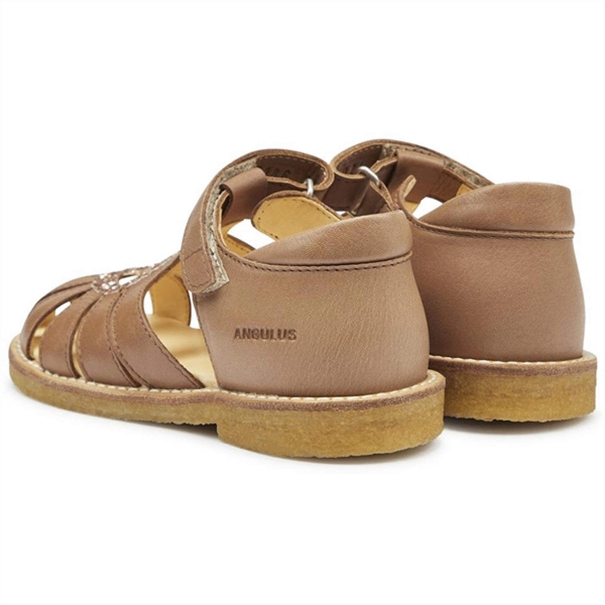 Angulus Hjerte Sandals Almond/Maple Glitter Party shoes