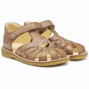 Angulus Hjerte Sandals Almond/Maple Glitter Party shoes Vintage shoes