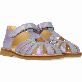 Angulus Iridescent Lilac Shine Hjertesandal Med Velcro Closure Mesh shoes Men's shoes