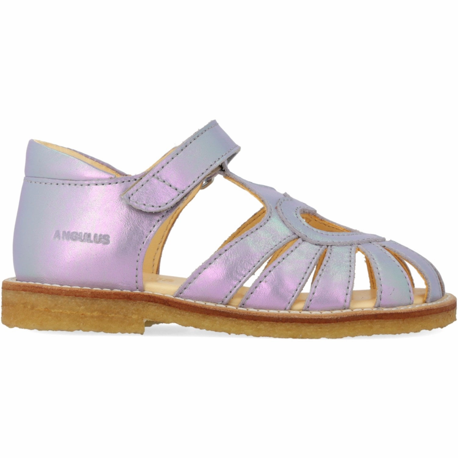 Angulus Iridescent Lilac Shine Hjertesandal Med Velcro Closure Mesh shoes