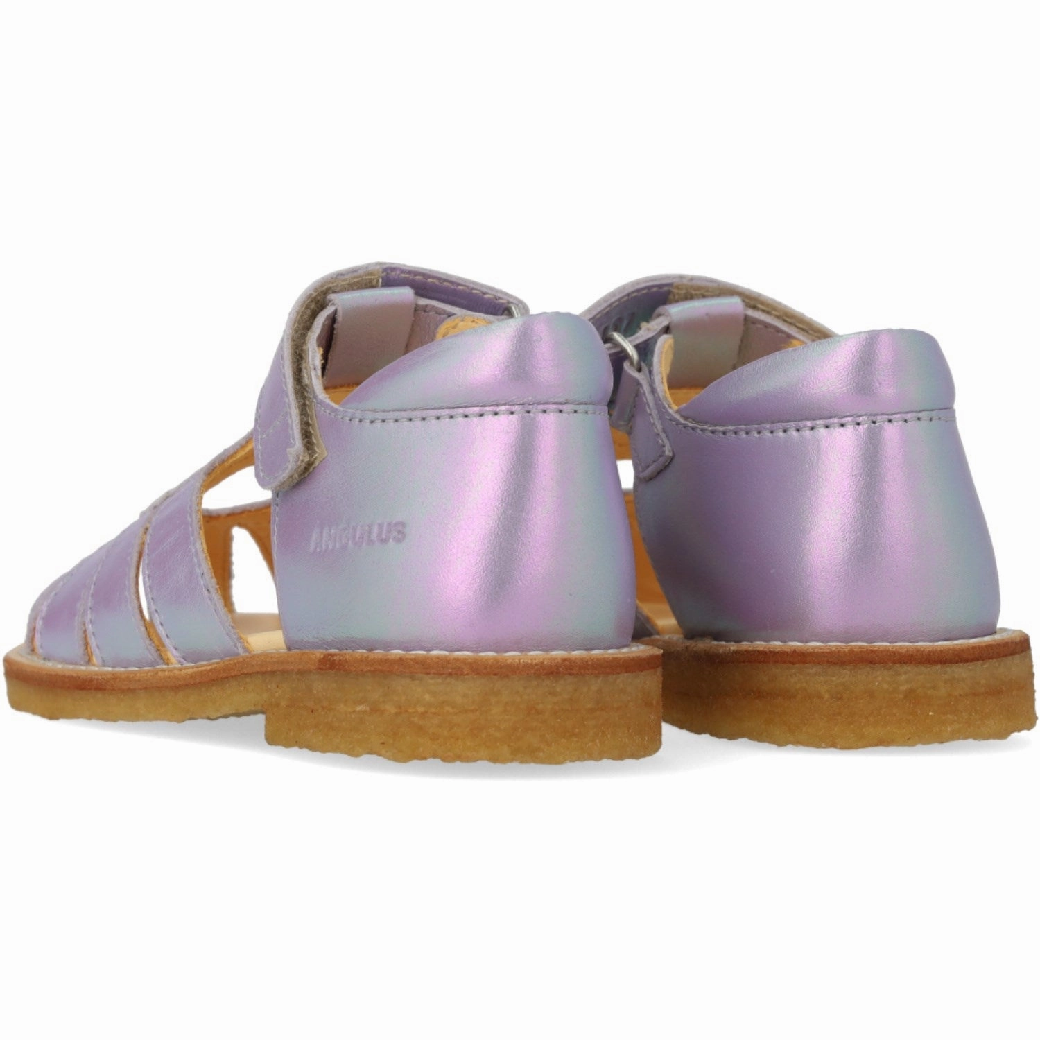 Angulus Iridescent Lilac Shine Hjertesandal Med Velcro Closure Mesh shoes