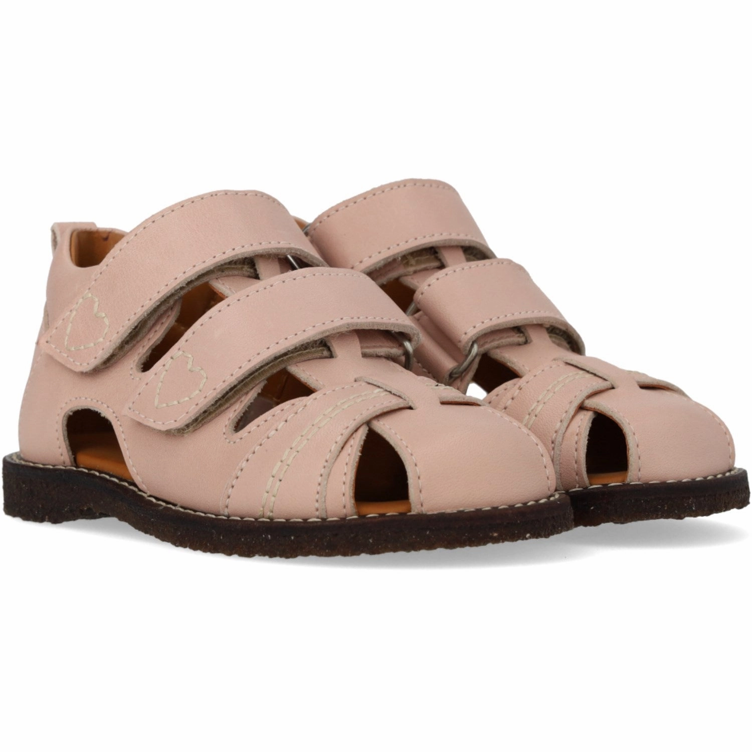 Angulus Rosebud Beginner Sandal Med Kontrast Hjertebroderi Supportive shoes Flats