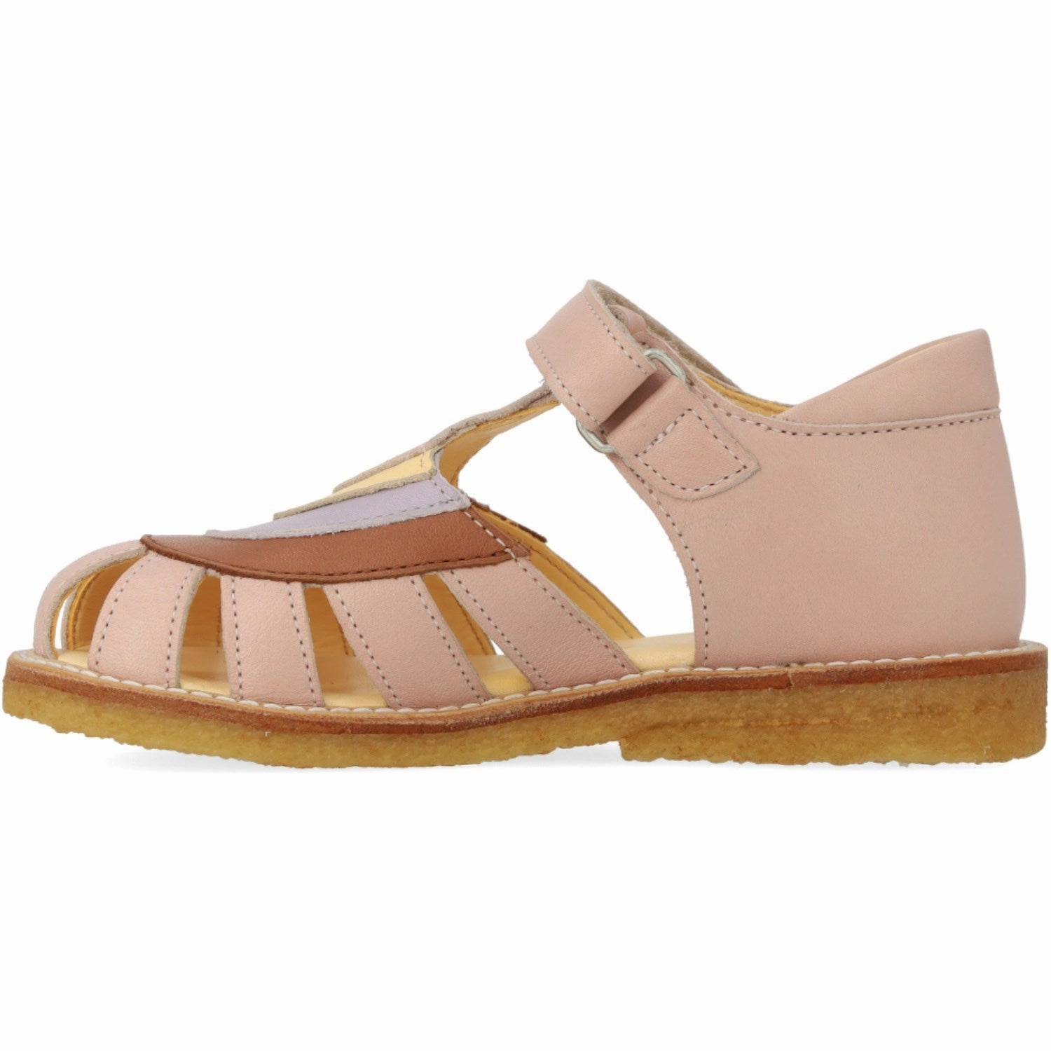 Angulus Rosebud/Clay/Lilac Colourblock Regnbuesandal Med Velcro Boots