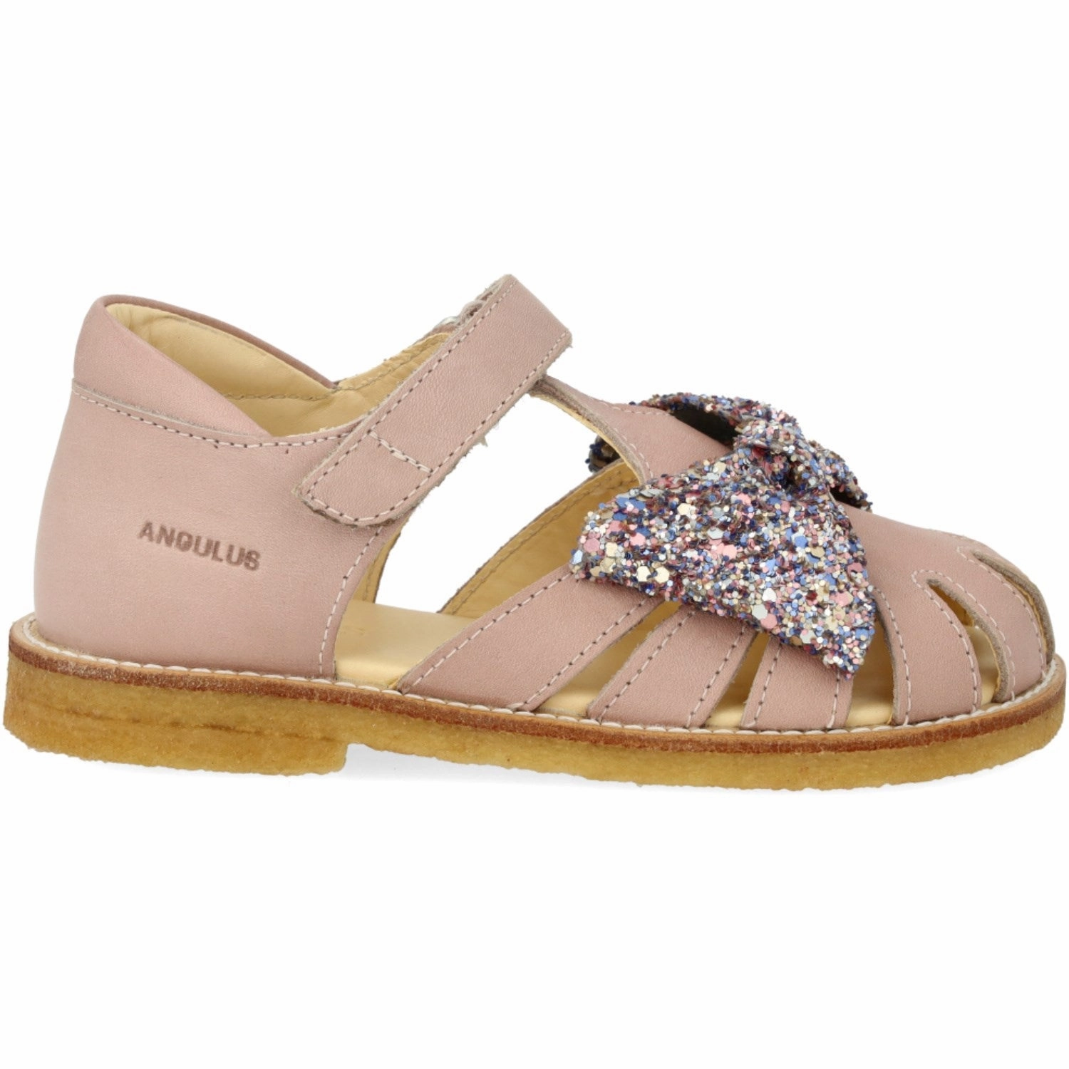 Angulus Rosebud/Pastel multi glitter Sandal Med Glittersljfe Og Velcro Closure Canvas shoes