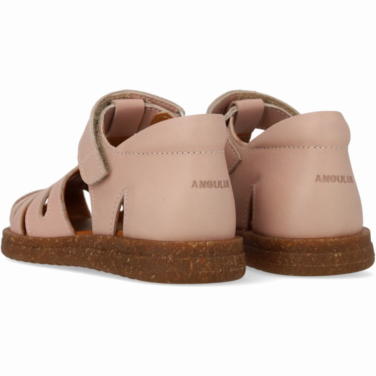 Angulus Rosebud/Rosebud Glitter Leather Heart Sandal with Sparkling Glitter Heart Spring shoes