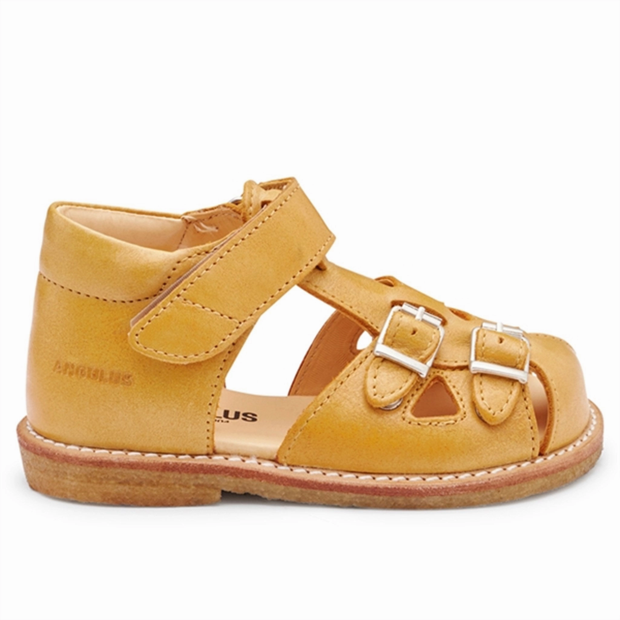 Angulus Starter Sandal W. Velcro And Buckles Camel Velcro shoes