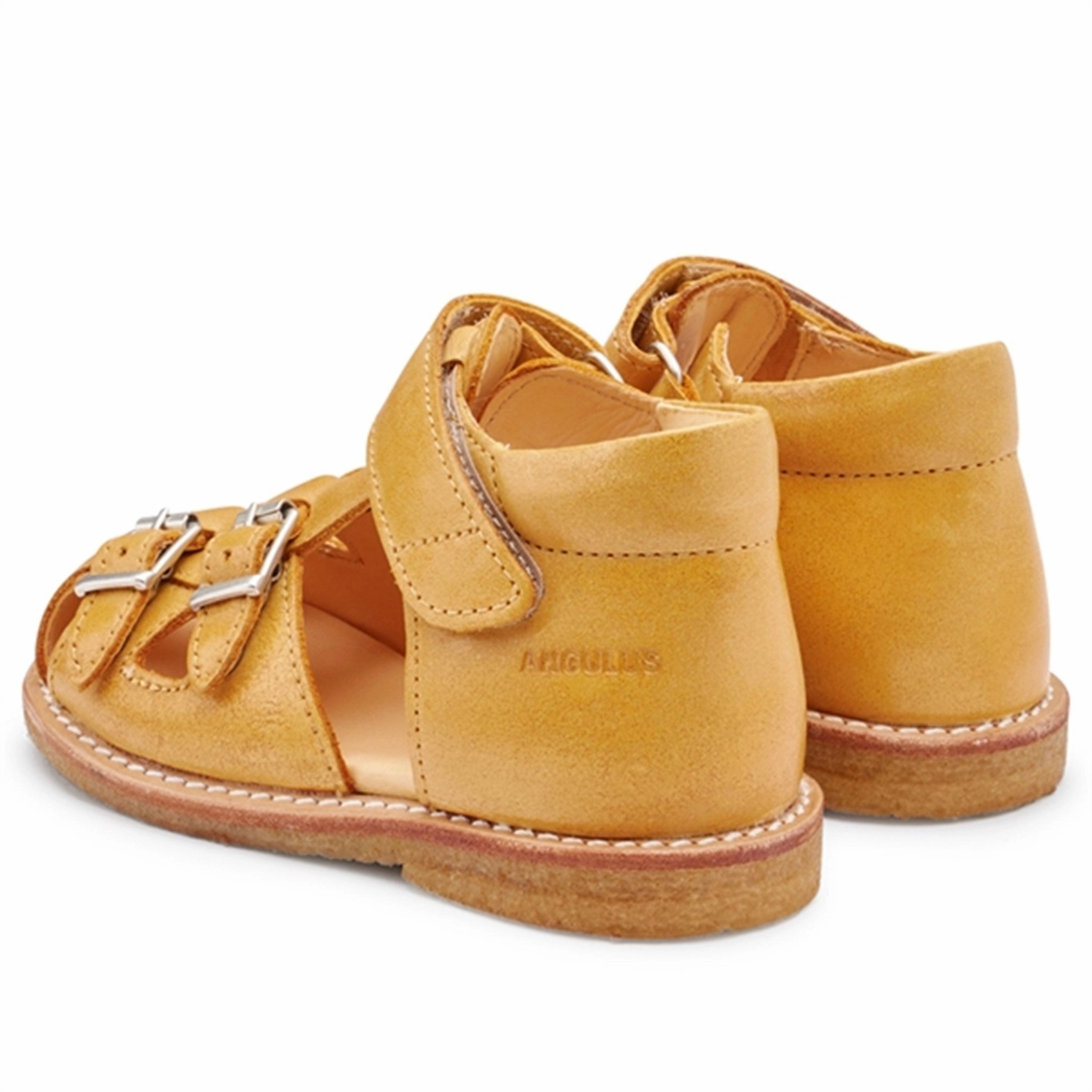 Angulus Starter Sandal W. Velcro And Buckles Camel Velcro shoes