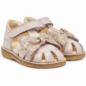 Angulus Starter Sandals Pale Rose/Rose Glitter Durable shoes Suede shoes
