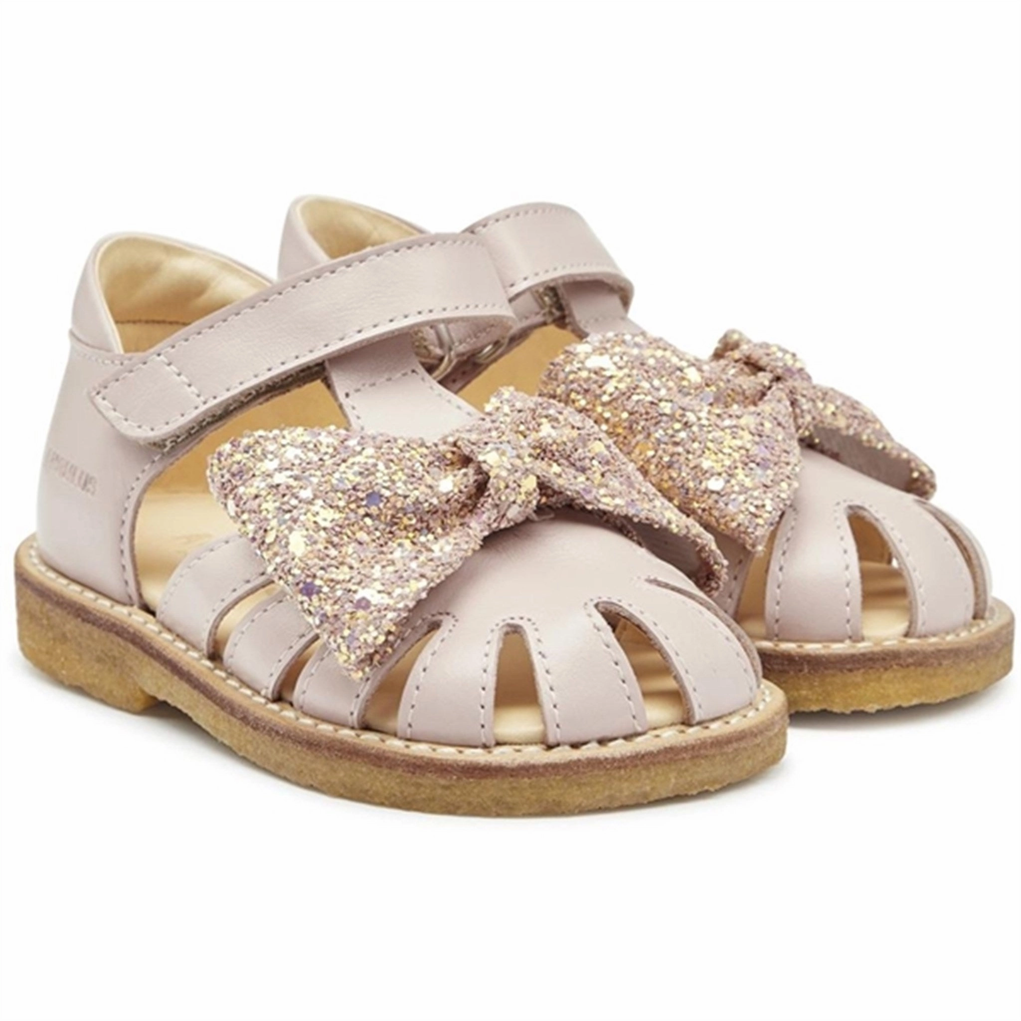 Angulus Starter Sandals Pale Rose/Rose Glitter Durable shoes Suede shoes