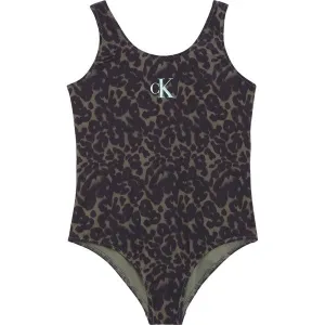 Appealing Calvin Klein Swimsuit CK Leopard Olive Aop Refined