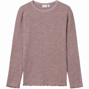 Appealing Name It Purple Dove Wossa Wool/Silk Rib Blouse Ethereal