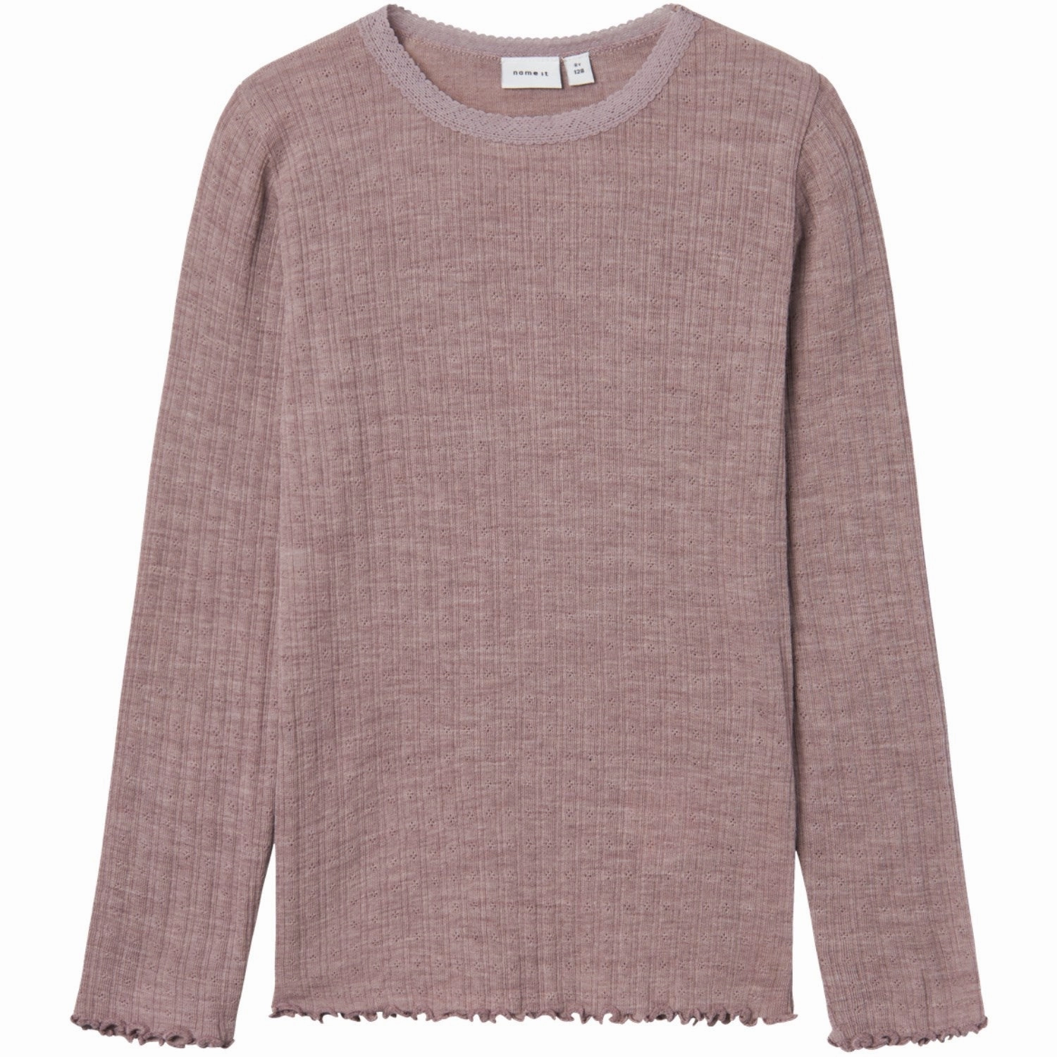 Name It Purple Dove Wossa Wool/Silk Rib Blouse Pioneer Trend