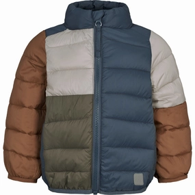 Applique MarMar Vegan Puffer Shaded Blue Block Owe Jacket Seam