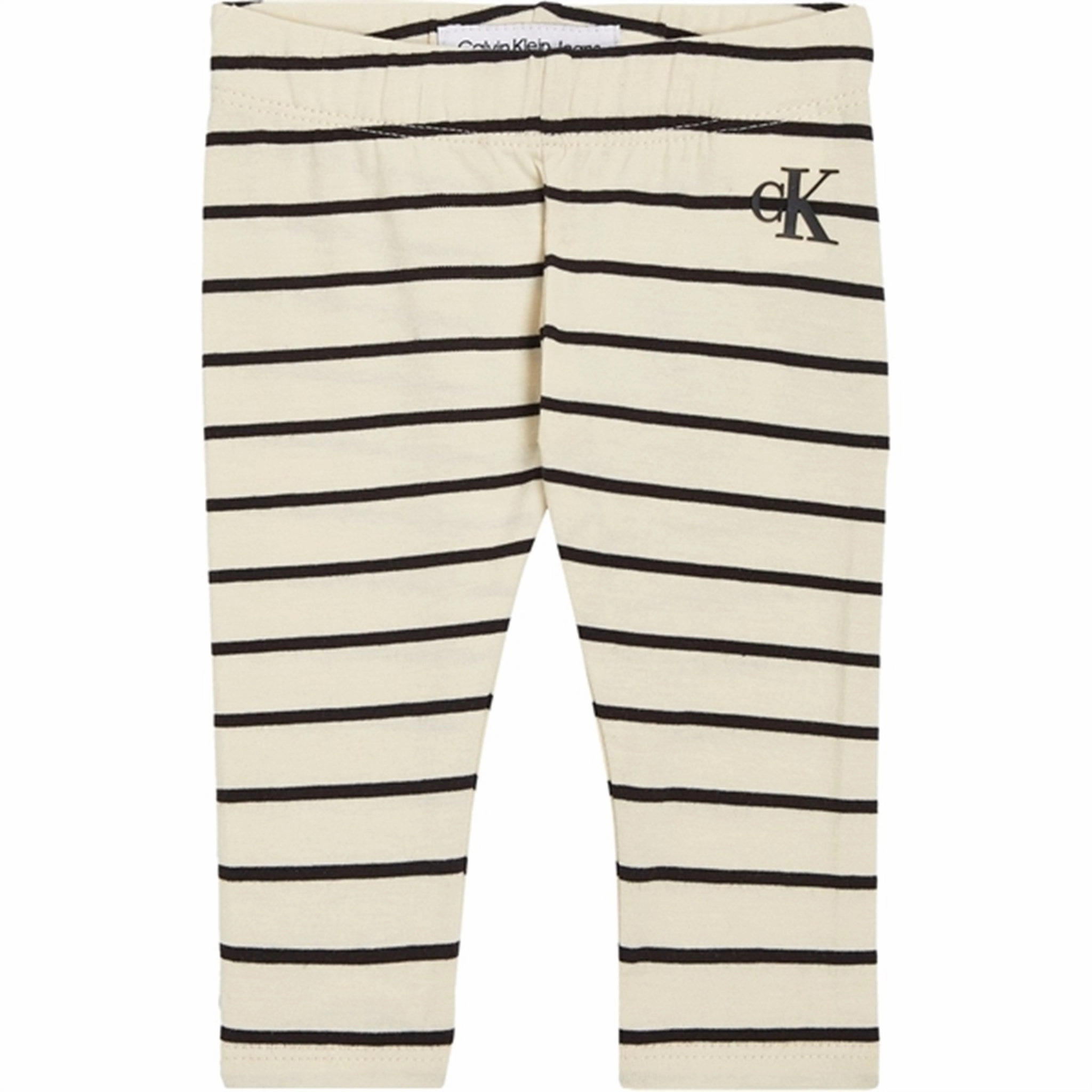 Precious Calvin Klein Striped Leggings Black/ Vanilla Stripe Timeless