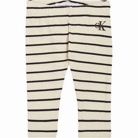 Artisanal Calvin Klein Striped Leggings Black/ Vanilla Stripe Universal