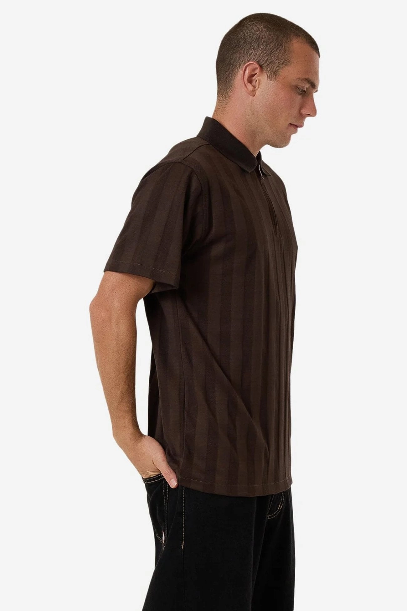 Arts & Industrial Quarter Zip Polo Postal Brown sale hm