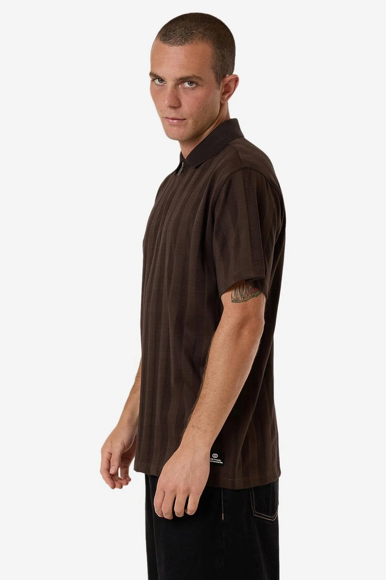 Arts & Industrial Quarter Zip Polo Postal Brown sale hm