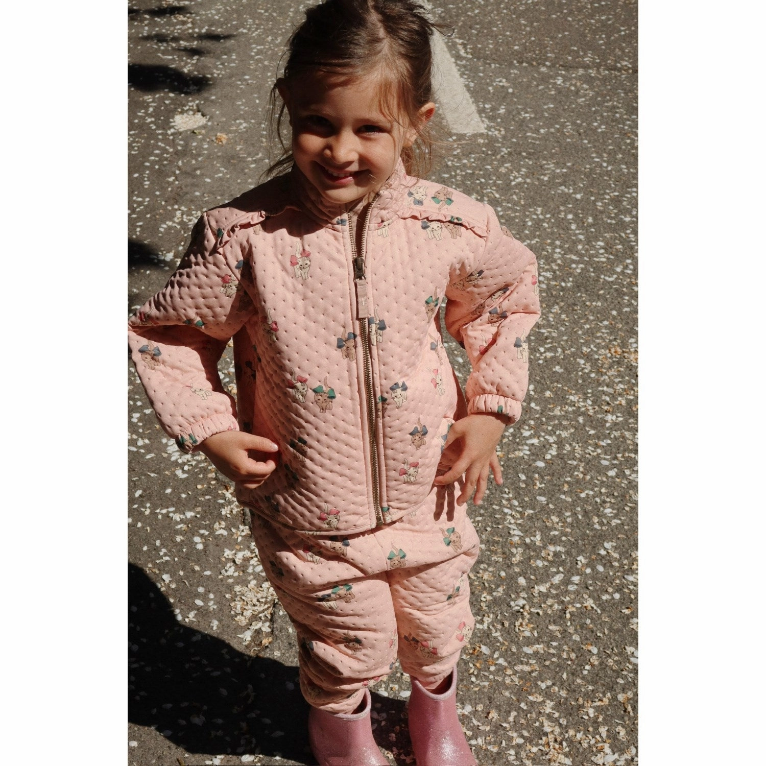 Athletic Konges Sljd Bow Kitty Pink Thermo Frill Jacket Grs