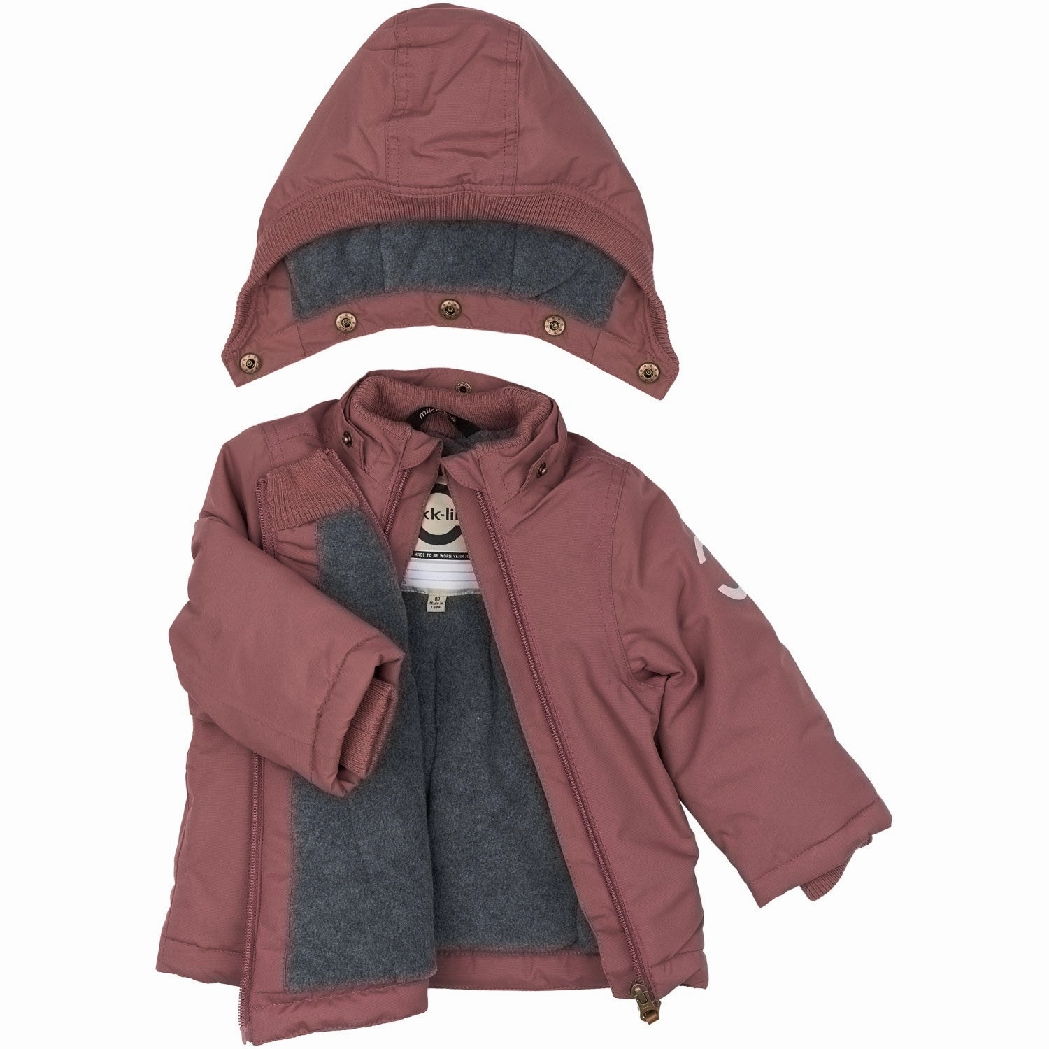 Athletic Mikk-Line Rose Brown Nylon Jacket Solid