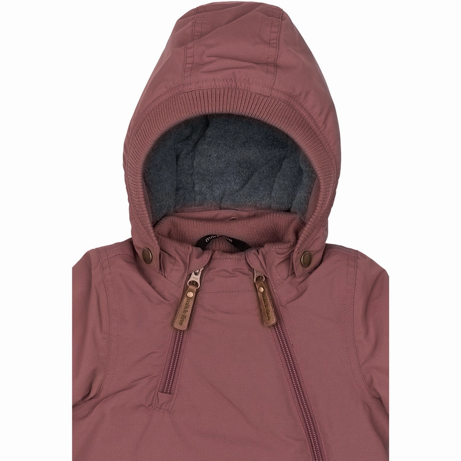 Athletic Mikk-Line Rose Brown Nylon Jacket Solid