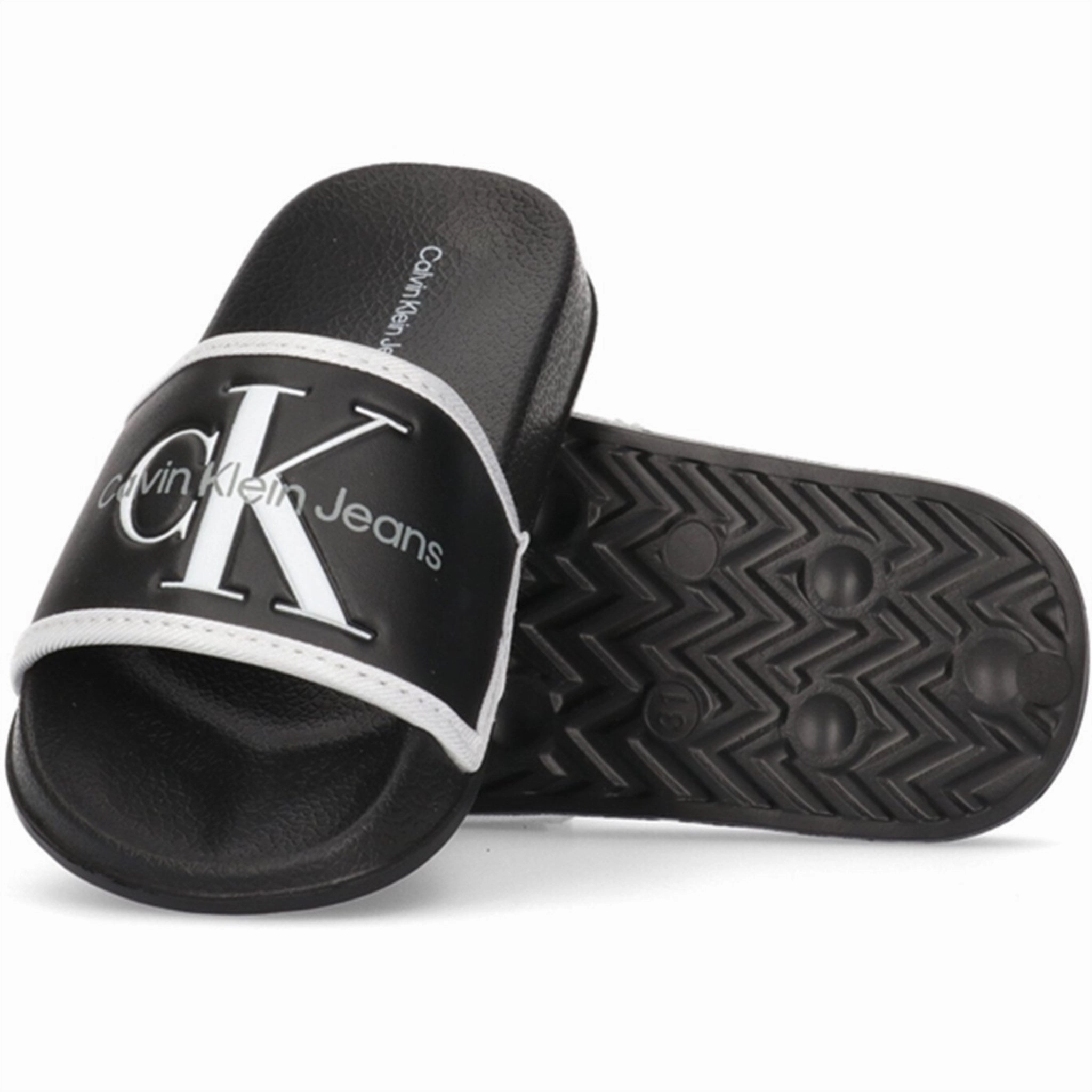 Athletic shoes Calvin Klein Logo Pool Slide Black/White Rubber soles