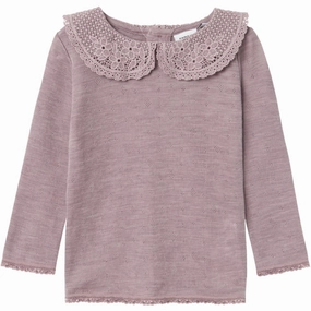 Attractive Name It Purple Dove Wang Wool Needle Blouse With Collar Magnetic