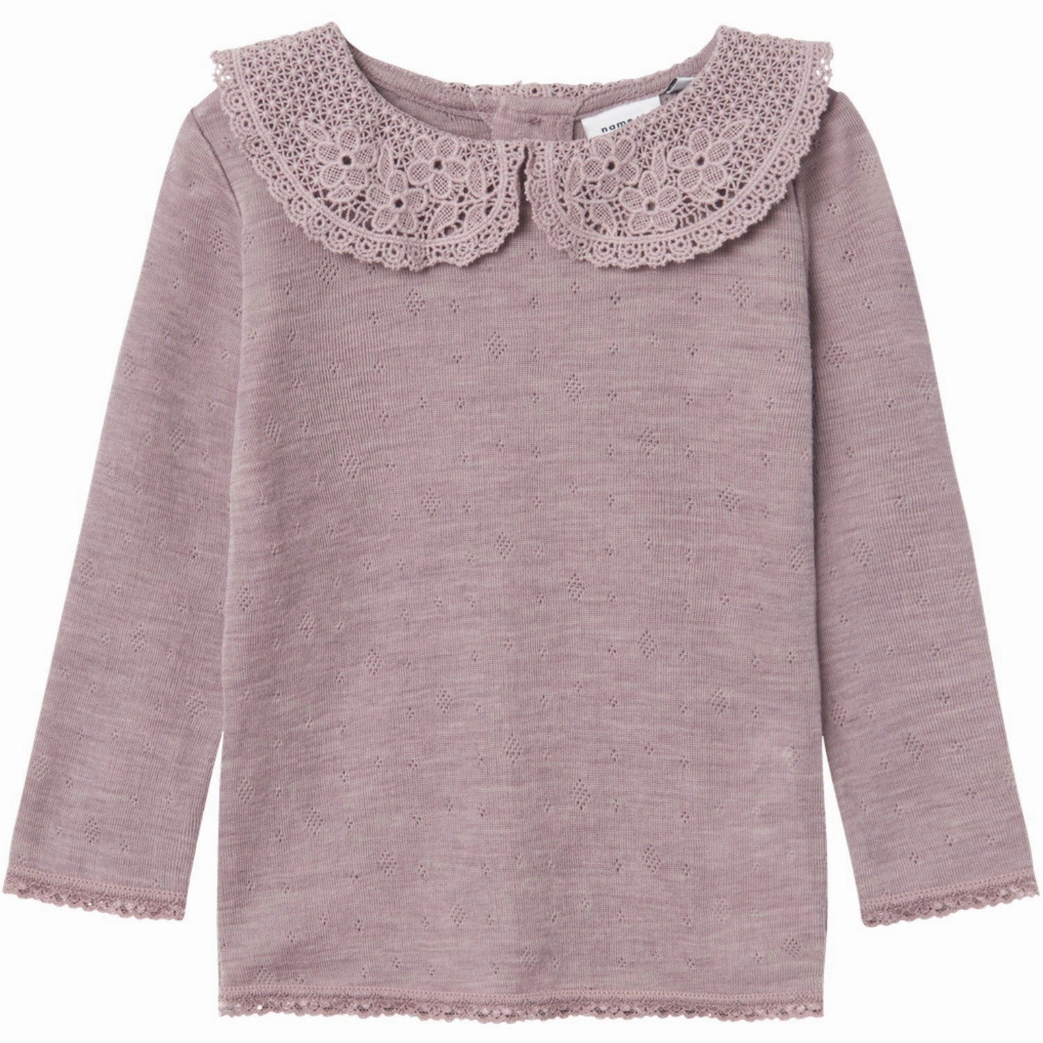 Name It Purple Dove Wang Wool Needle Blouse With Collar Precious Chic