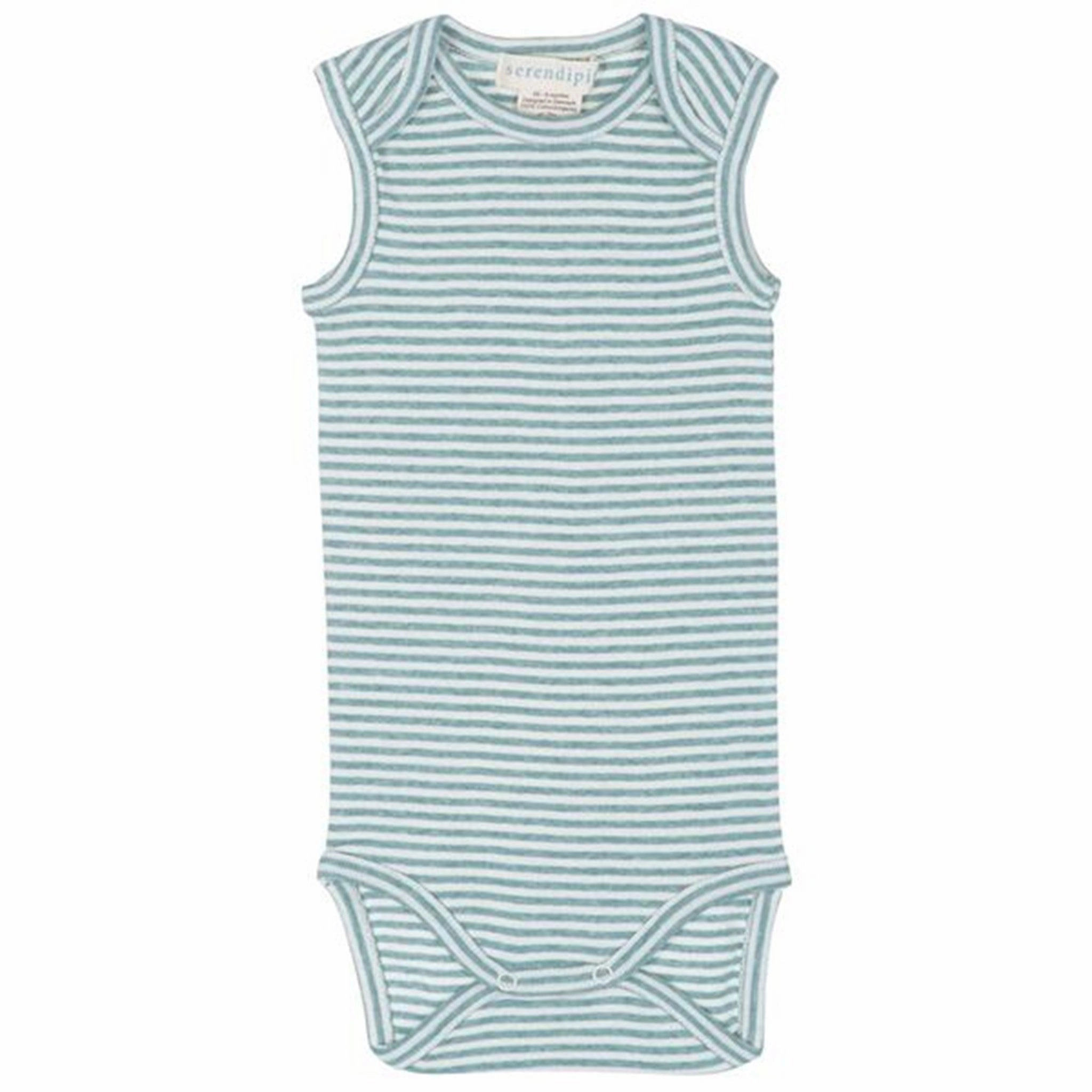 Attractive Serendipity Lake/Offwhite Baby Tank Rib Stripe Craftsmanship