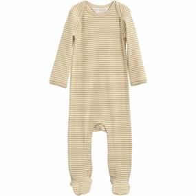 Authentic Serendipity Chamomile/Offwhite Baby Suit w. Feet Stripe Upscale