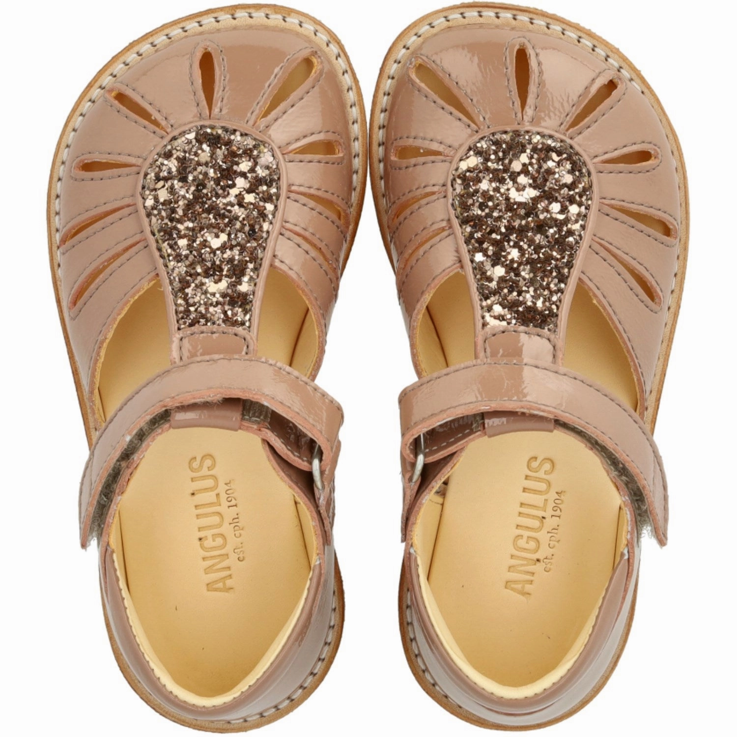 Autumn shoes Angulus Clay/Clay Glitter Sandal with Drop Detail in Sparkling Glitter