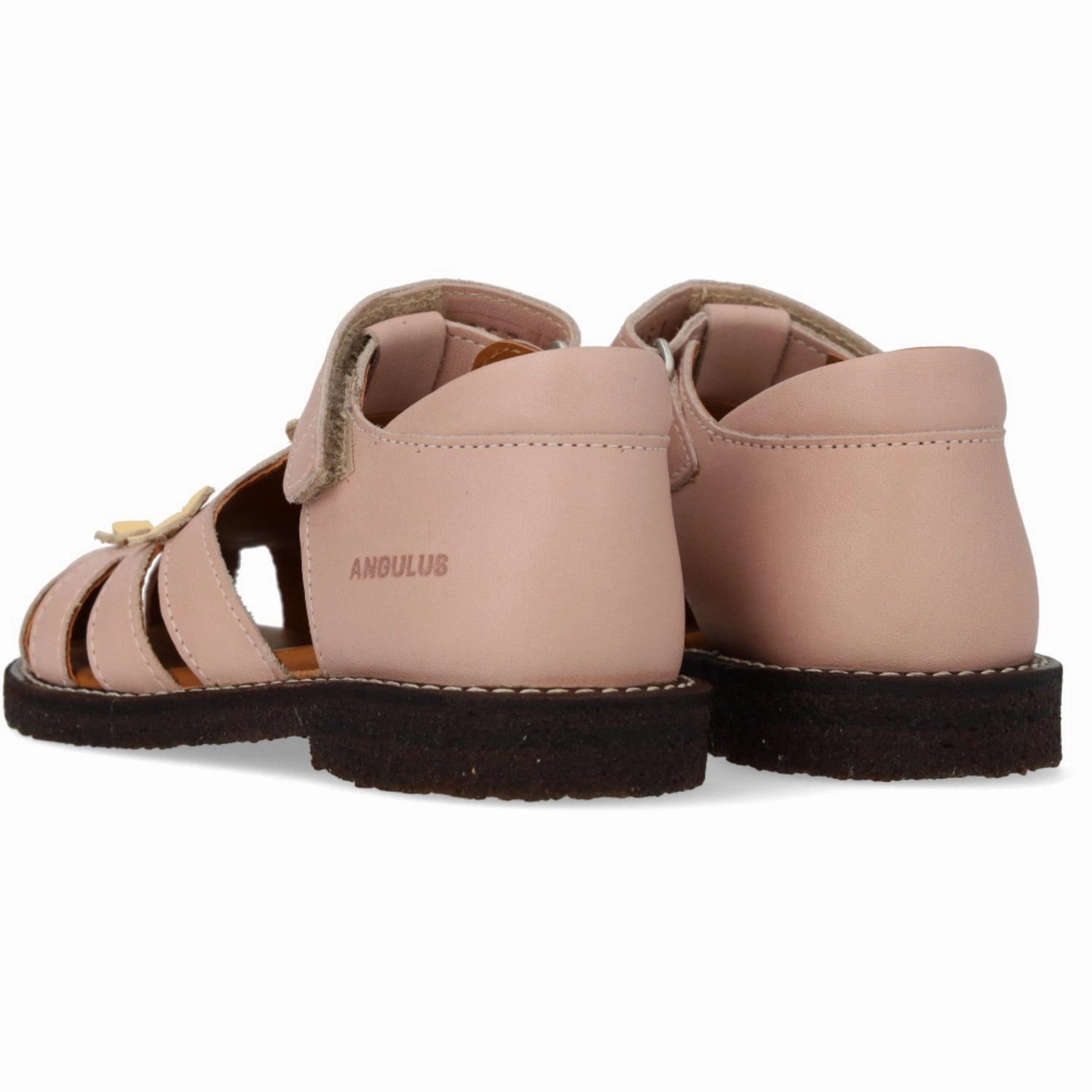Autumn shoes Angulus Rosebud/Mellow Yellow Sandal Med Blomsterapplikationer