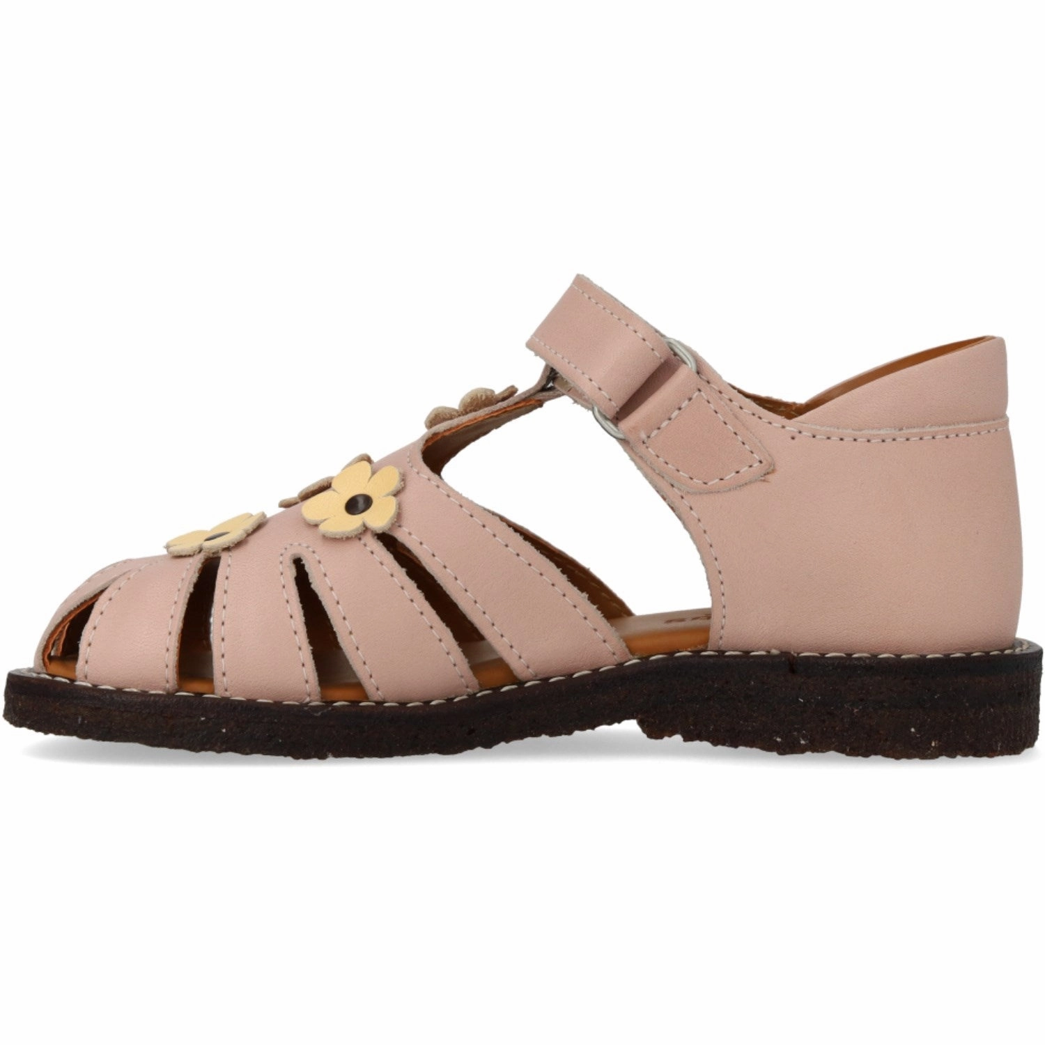 Autumn shoes Angulus Rosebud/Mellow Yellow Sandal Med Blomsterapplikationer