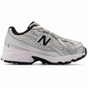 Autumn shoes New Balance Silver Metallic 740 Kids Bungee Lace Sneakers Mesh shoes
