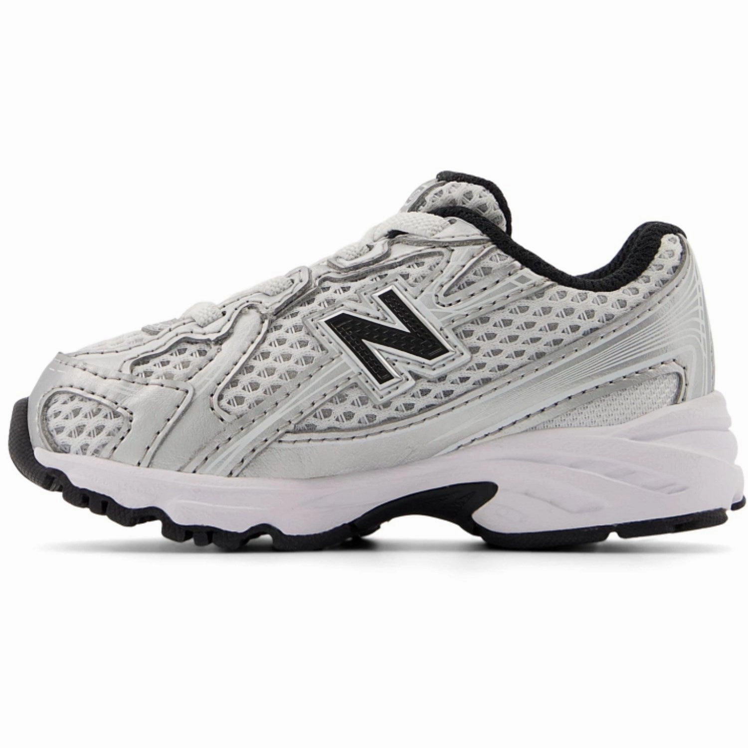 Autumn shoes New Balance Silver Metallic 740 Kids Bungee Lace Sneakers