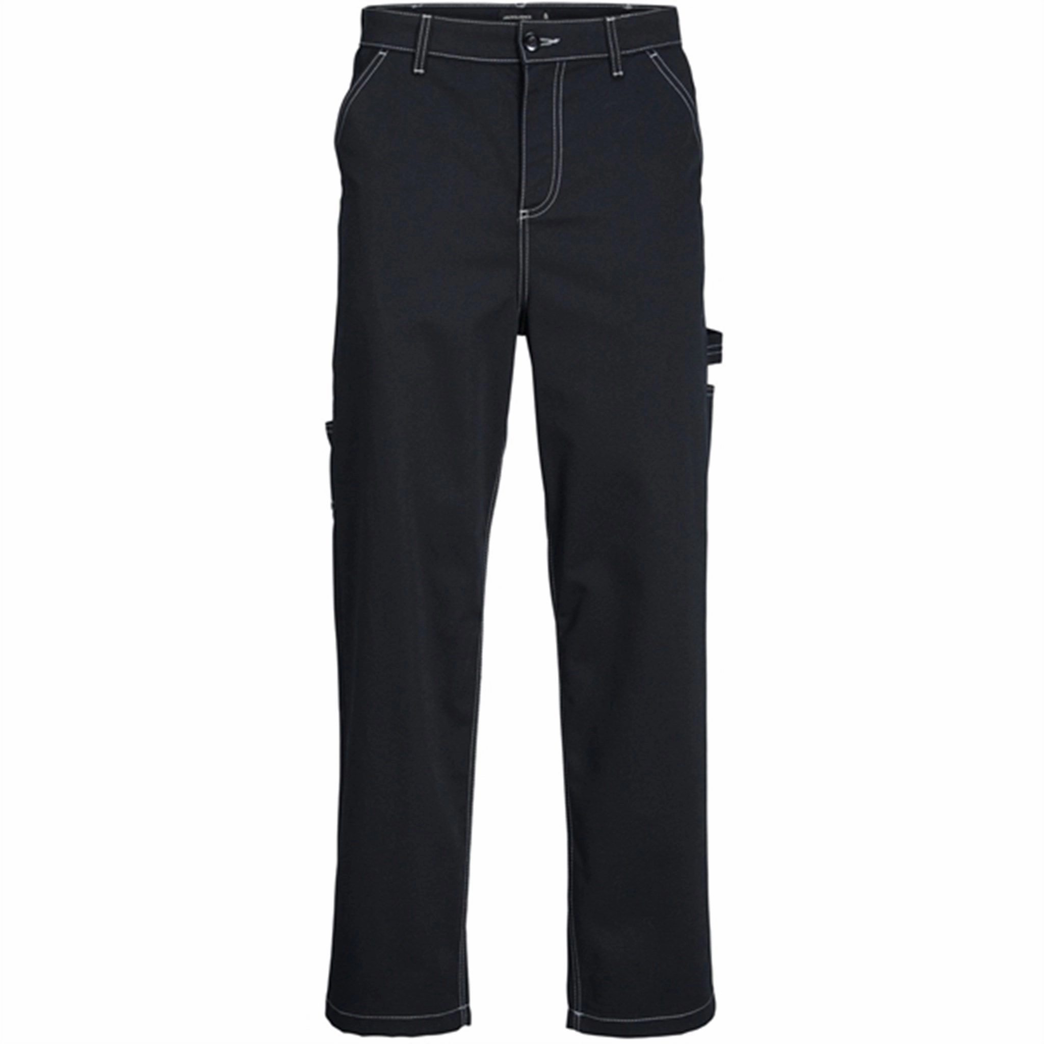 Gem Jack & Jones Junior Black High Rise Karl Carpenter Contrast Cargo Pants Trend