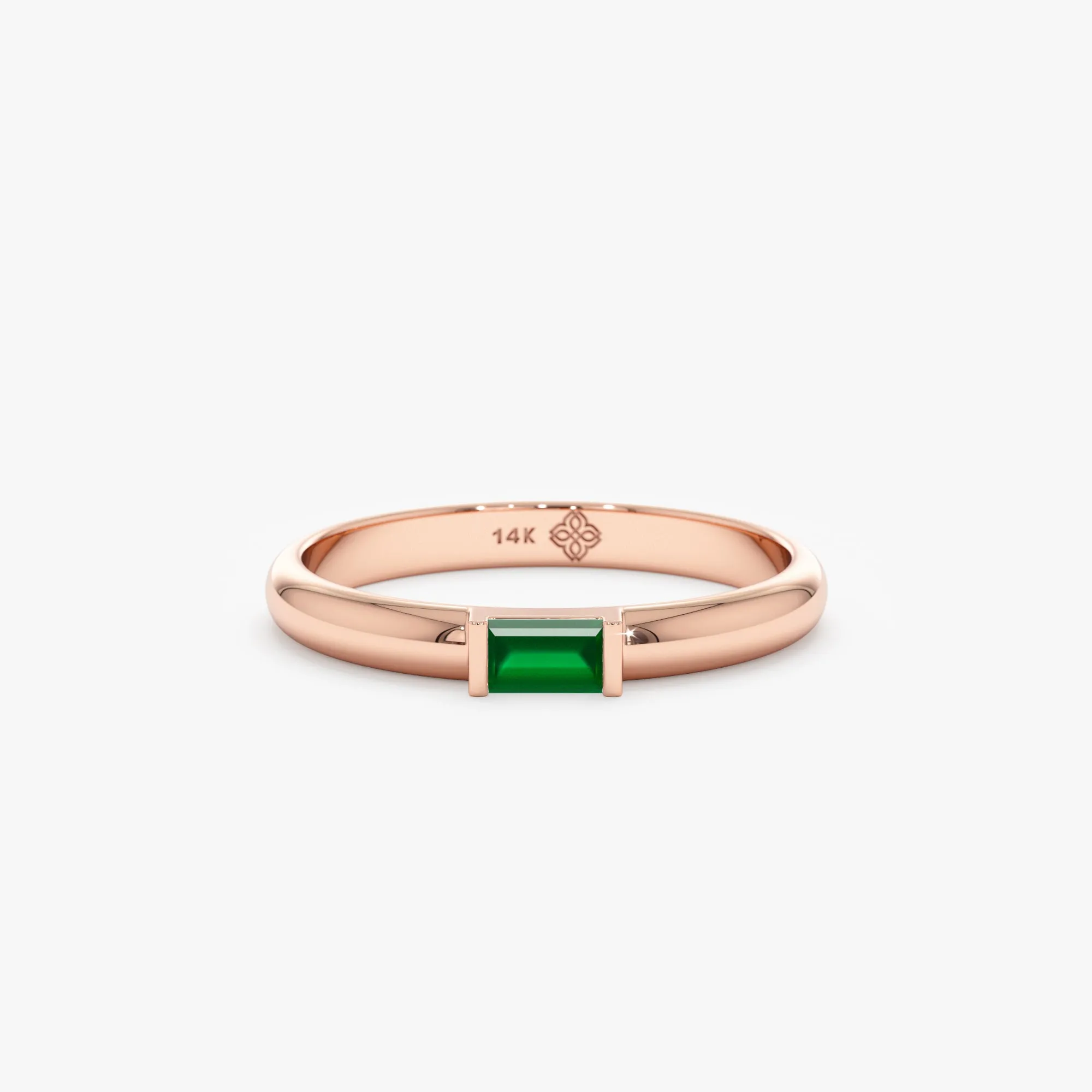 Baguette Emerald Dome Ring, Annie
