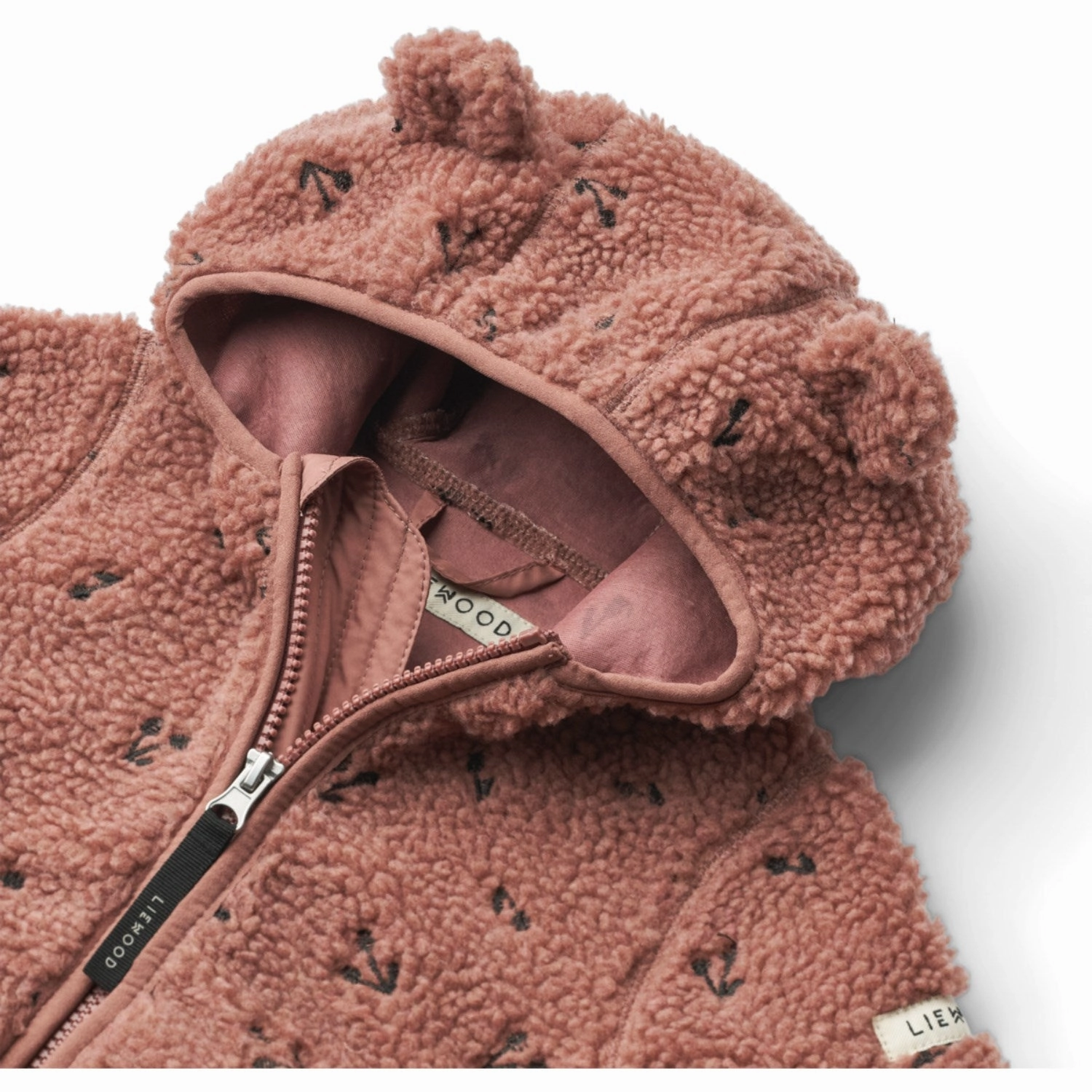 Beading LieWood Cherries / Dark Rosetta Mara Pile Jacket With Ears