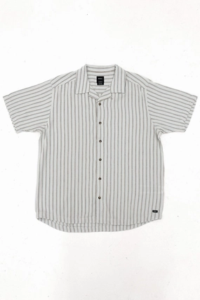 Beat Stripe Short Sleeve Shirt Green Tea edgars sale kitchen sale