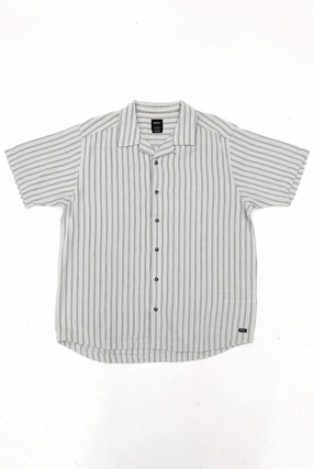 Beat Stripe Short Sleeve Shirt Green Tea edgars sale kitchen sale